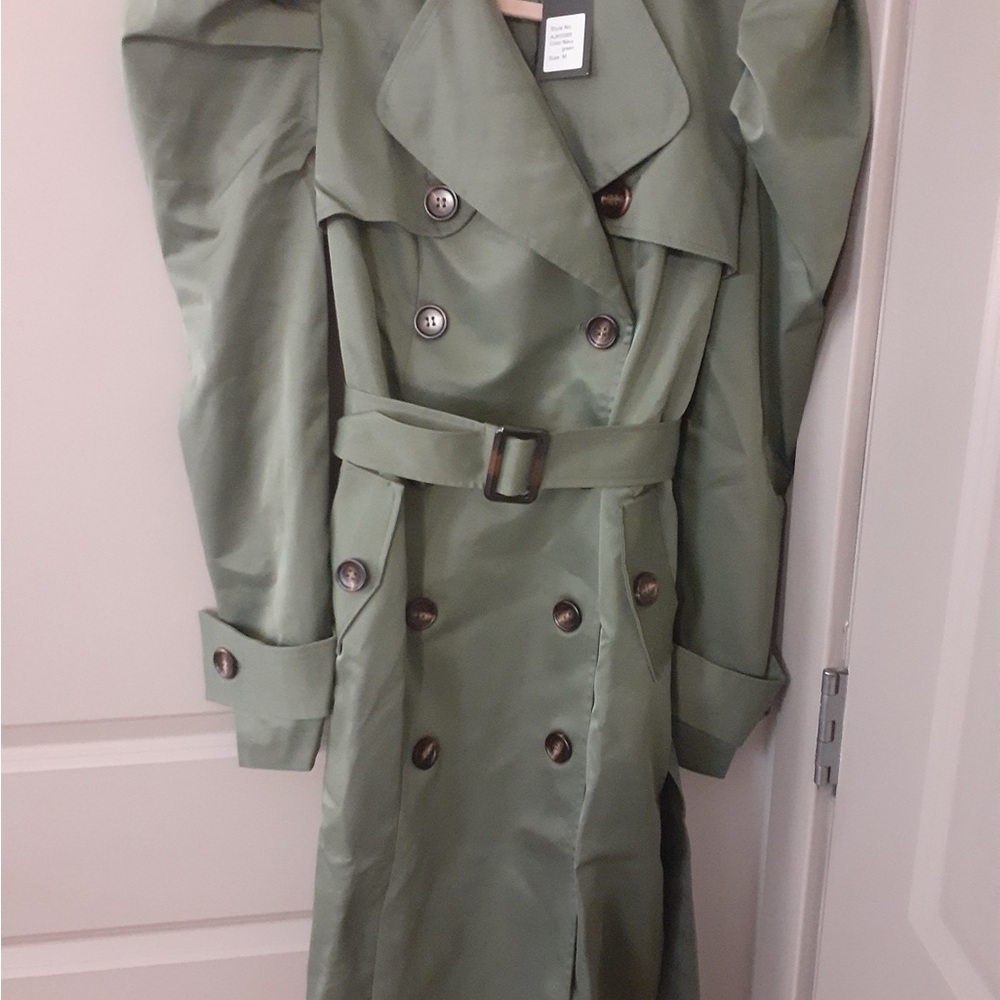 Puff Sleeve Trench Coat